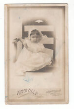Vintage Photo Postcard Asheville, NC Baby Girl Frilly Dress Bonnet Id'd RPPC picture