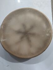 VINTAGE NATIVE AMERICAN HIDE HAND DRUM SHAMAN SINGLE SIDED 13 picture