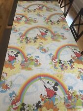 Vintage 80s Walt Disney Mickey Mouse Painting Rainbow Twin Flat Sheet Pacific picture
