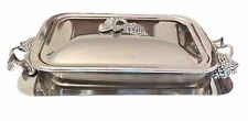 Large Godinger Silver-Plated Grapevine Serving Tray and Pyrex Glass Baking Dish picture