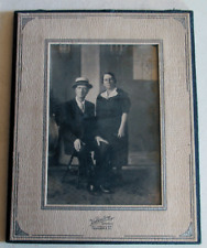 Older Italian Immigrant Couple Posed Portrait Photo Valintini Studio 8x9 inches picture