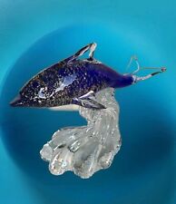 🔥Beautiful Murano Art Glass ~ Glittery Colbalt Blue Dolphin Sculpture EUC picture