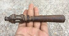 Vintage Rare Indo Persian Hand Carved Temple Shape Iron Spear End Lance SP15 picture