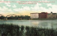 Susquehanna River Hotels in Distance Wilkes-Barre Pennsylvania PA 1909 Postcard picture