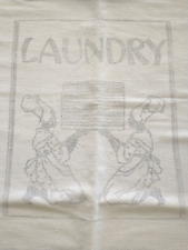 Vintage 1930's Historical Muslin Drawstring Laundry Bag With Rivets picture