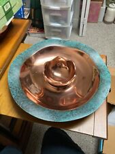 Vintage 13.5” Round Nambe MT0147 Copper Canyon Chip Server Dish 2009 Lisa Smith picture
