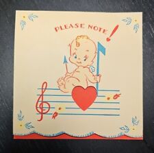 Vintage 1920-30s Kewpie Baby Cherub Valentine Card by White & Wyckoff Holyoke Ma picture