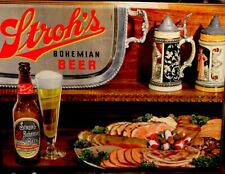 Vintage 1950’s Stroh’s beer sign Tin type over Hard cardboard-Large~Great shape picture