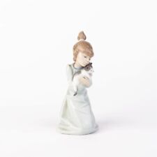 Lladro 'Sleepy Kitten' Girl with Cat Glossy Figurine 5712 picture