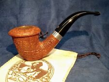 Early Ser Jacopo S1 Blasted Bent Silver Adorned Calabash Tobacco Pipe & Sleeve picture