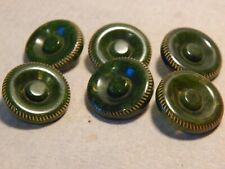 SIX VTG 1930S TO 50S GREEN MOTTLED ONE INCH BUTTONS COAT BAKELITE ?? picture