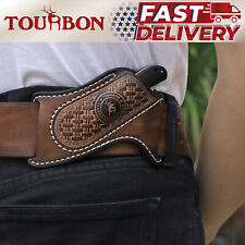 Tourbon Leather Folding Blade Knife Sheath Belt Pouch EDC Compact Tools Pocket picture