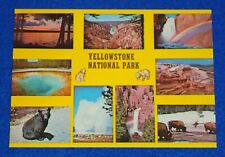 PHENOMENAL VINTAGE YELLOWSTONE NATIONAL PARK 9 SCENES POSTCARD COLLECTOR'S ITEM picture