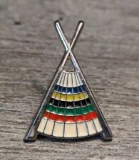 1988 Calgary Olympics White Teepee - Indigenous Vintage Collectors Lapel Pin picture