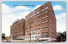 c1940s~Lima Ohio OH~St. Rita Hospital~Medical Center~Vintage 40s Postcard picture