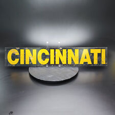 Cool Vintage Cincinnati Black & Yellow Aluminum Painted Metal Sign 33x6 📍 picture