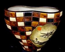 MCM Checkered MacKenzie Child’s Style,Japanese Dual Chamber Double Sided Vase picture