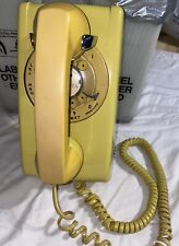 Vintage Western Electric Bell System Telephone Yellow Rotary Dial Wall Mount picture