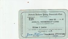 Andrew Jackson Young Democratic Club, Membership Card, 1936, Washington DC picture