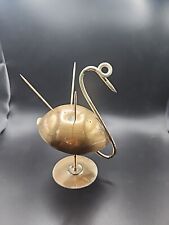 Napier Art Deco Vintage MCM Silverplate Swan Flamingo Toothpick Holder Appetizer picture