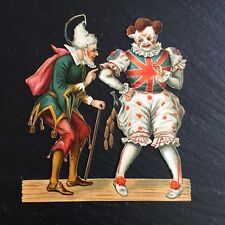 Large Chromo Clown Circus Cutout - Victorian Scrap 1900 picture