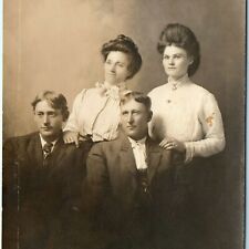 c1910s Colo, IA ID'd 2 Married Couples RPPC Real Photo Postcard Kutter Stone A45 picture
