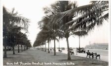 Havana Avenue Del Puerto Coconut Real Photo RPPC 1940 Cuba  picture