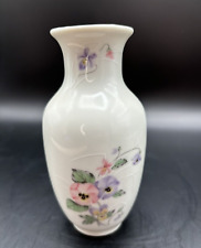 Vintage Russ Japan Floral Pansies Porcelain Bud Vase 5.25 in #4934 picture