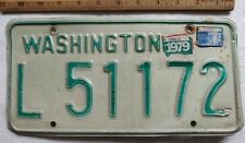 WASHINGTON STATE TRUCK LICENSE PLATE WHITE/GREEN 1968 - 1982 L 51172 77 & 79 TAG picture