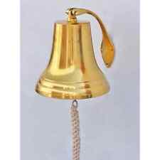 Hampton Nautical 3xglass-101 Brass Plated Hanging Harbor Bell 13