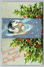 C.1910 GLOBE CHRISTMAS GREETINGS, TO CASTRO CASTROVILLE, CA Postcard P60 picture