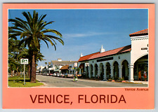 c1960s Venice Florida Avenue Italian Street View Vintage Postcard picture