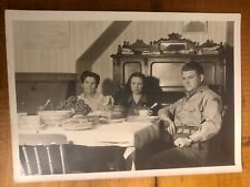 Vintage Photograph Family Sitting At Dinner Table Antique Photo picture