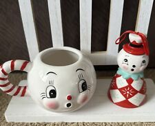 Johanna Parker Carnival Cottage Snowman Mug and Ornament Bell Set New Christmas picture