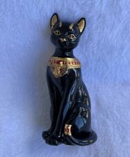 1995 Lenox Bastet Egyptian Goddess Cat Figurine Black and Gold Vintage picture