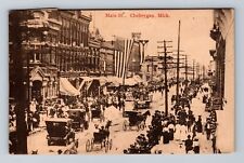 Cheboygan MI-Michigan, Main St, Antique, Souvenir Vintage c1919 Postcard picture