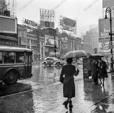 8x10 Print New York City Tmes Square Rainy Day People Street Scene 1944 #NYCD picture