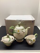 Two’s Company Garden Party Narcissus Teapot W/Sugar & Creamer Lids NOS picture