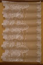 6 Pc Vintage Lacy Curtain Valances With House Scene Scalloped Edges picture