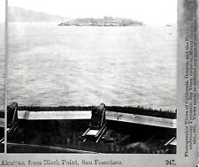 1865 SAN FRANCISCO VIEW of ALCATRAZ,BAY,FORT MASON EAST BATTERY CANNONS~NEGATIVE picture