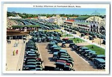 c1940s A Sunday Afternoon At Nantasket Beach Parking Lot MA Unposted Postcard picture