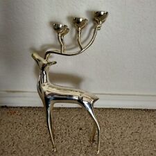 Vintage Silver Plated Reindeer 6 Point Ball  Candelabra Candle Holder  picture