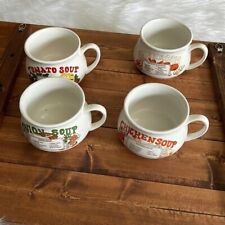 Dadt’L do it set of 4  vintage recipe soup mug/mushroom/chicken/onion/tomatoes picture