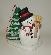 Vintage Nowell's Molds Ceramic Christmas Snowman & Tree Napkin Holder picture