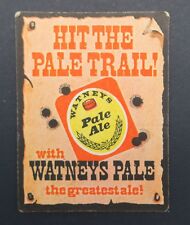 Antique WATNEYS HIT THE PALE TRAIL Beer Underbock coaster beer lid 10 picture