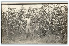 c1910's Farming Corn Farmer Field RPPC Photo Unposted Antique Postcard picture