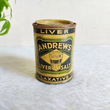1940 Vintage Scott & Turner Andrews Liver Salt Advertising Tin Box Round TB411 picture