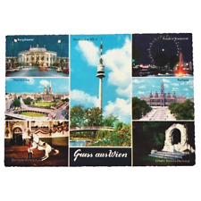 Greetings From Vienna Grusse Aus Wien Postcard Multiview Chrome Unposted picture