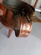 Vintage Copper Oil Funnel w/ Handle Trap Valve Thumb Trigger, Screen, & Stopper. picture