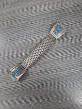 Vintage Sterling Silver Navajo Southwestern Crushed Turquoise Inlay Watch Tips picture